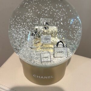 CHANEL Snow Globe with Gold Base